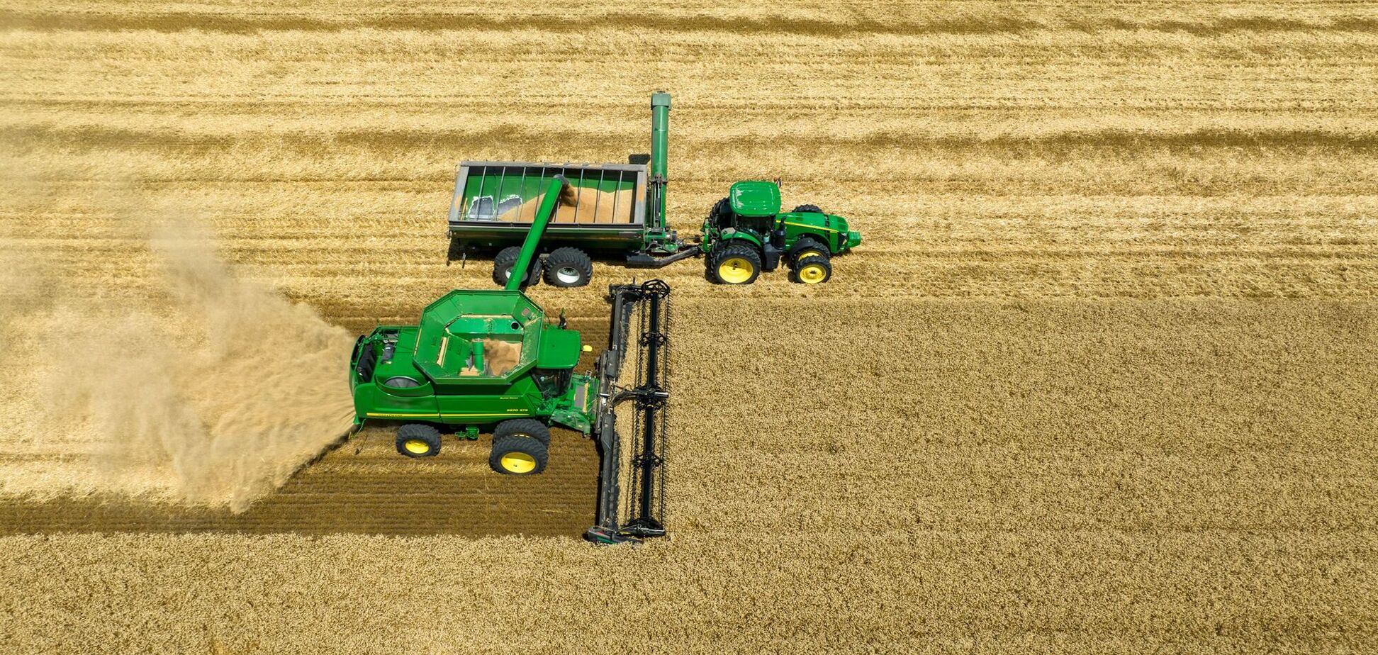 Иллюстрация - сельскохозяйственная техника собирает пшеницу