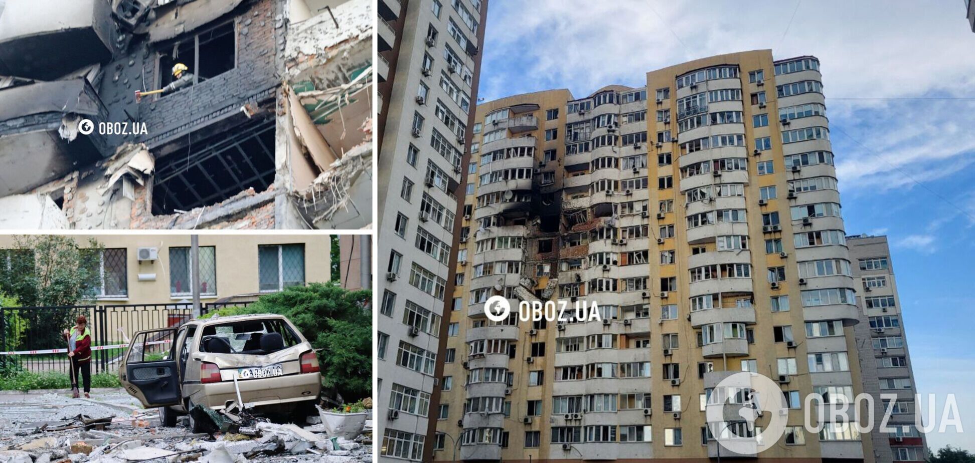 Діра в стіні та страшні сліди пожежі: наслідки влучання російського дрона в багатоповерхівку в Києві. Фото та відео