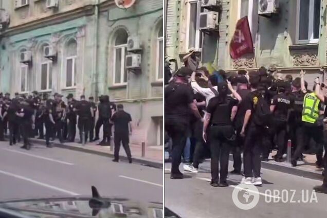 У центрі Києва сталась сутичка між поліцією та активістами, які протестували проти ЛГБТІК+ заходу. Відео