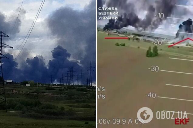 Дым от пораженных ранее самолетов: СБУ показала новое видео со спецоперации 'Паутина'