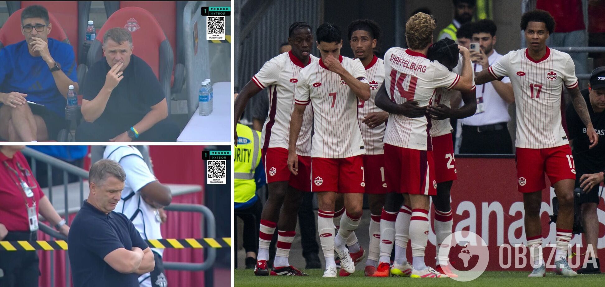 У трансляцію потрапило, що сталося з Ребровим після того, як Україна пропустила третій гол від Канади. Відео