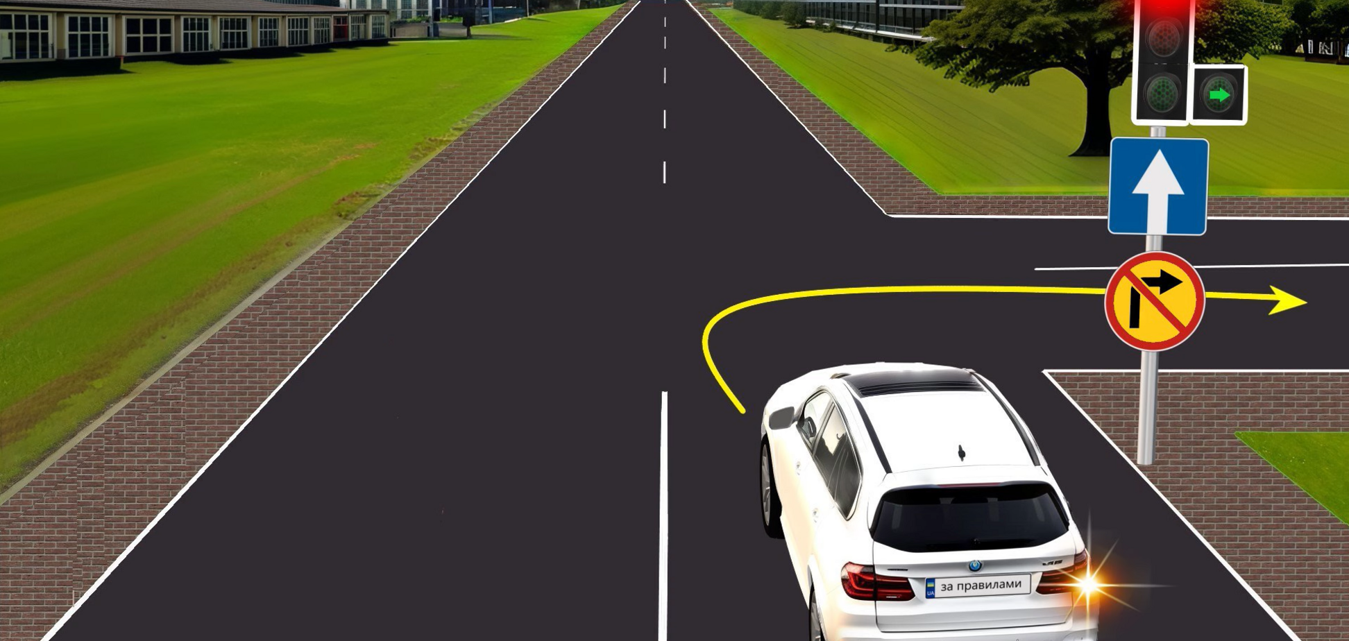 Можно ли повернуть направо? Тест на знание ПДД