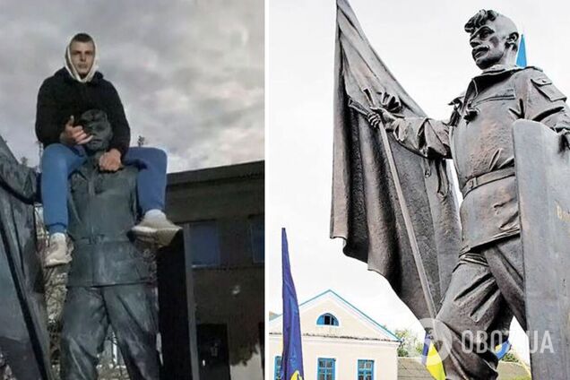 На Тернопільщині 16-річний хлопець виліз на пам'ятник Герою Небесної Сотні: що з ним зробили. Фото
