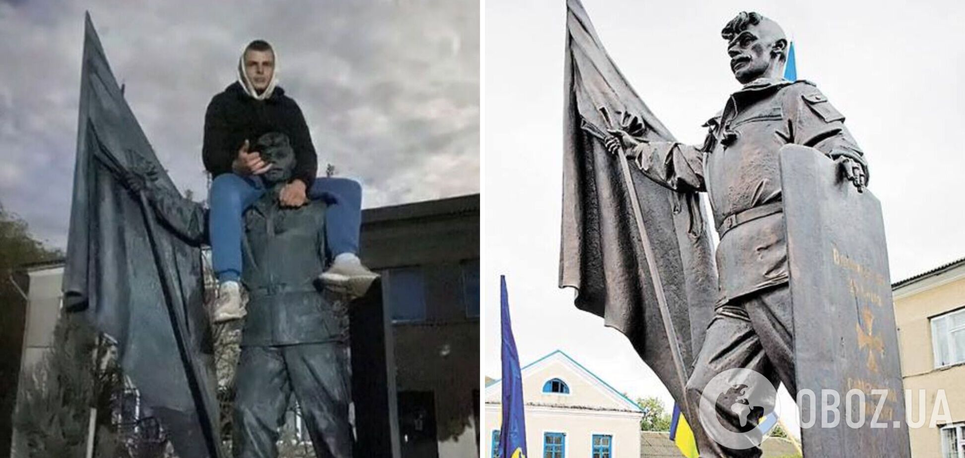 На Тернопільщині 16-річний хлопець виліз на пам'ятник Герою Небесної Сотні: що з ним зробили. Фото