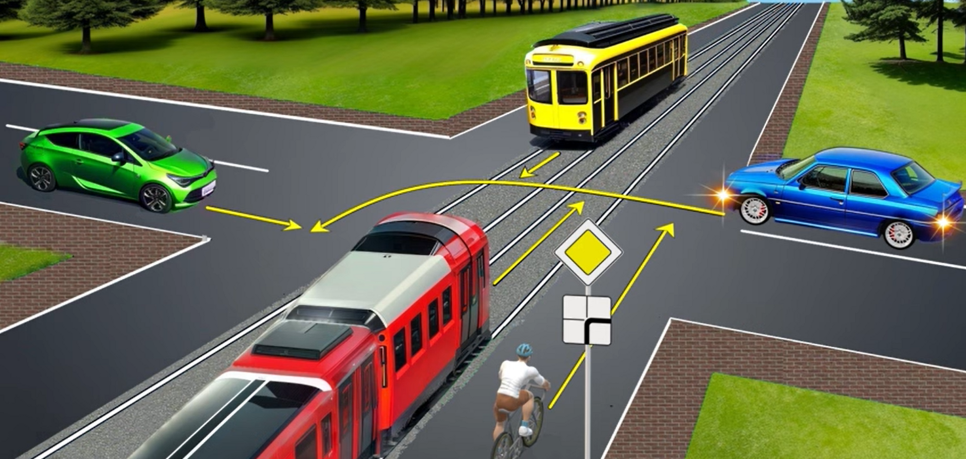 Хто проїде перехрестя другим? Завдання з ПДР