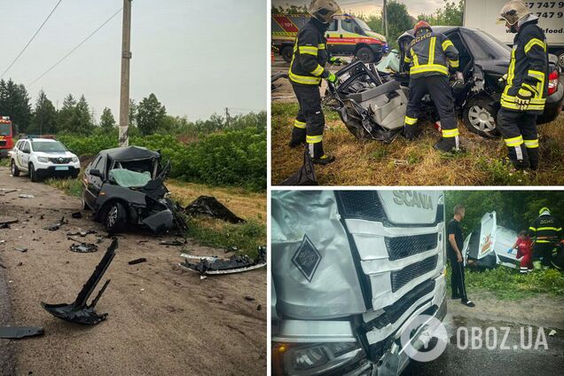 На Київщині сталась потрійна ДТП за участі вантажівки: є загиблі й постраждалий. Подробиці та фото