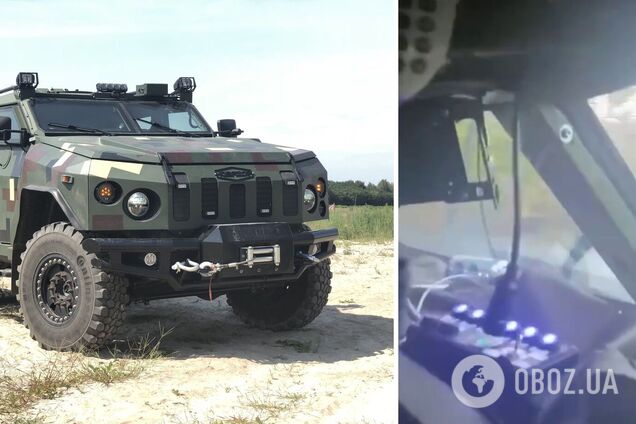 Украинский бронеавтомобиль 'Новатор' выдержал удар вражеского FPV-дрона и спокойно продолжил движение. Видео