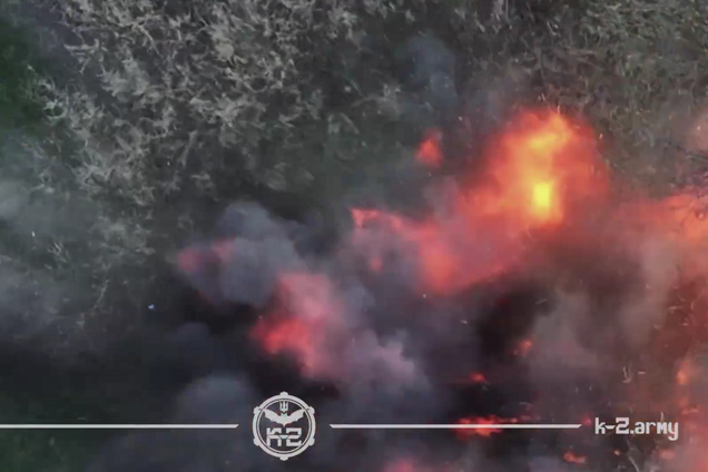 Спрятаться в кустах не удалось: дрон нашел и испепелил оккупанта в его тайнике. Видео