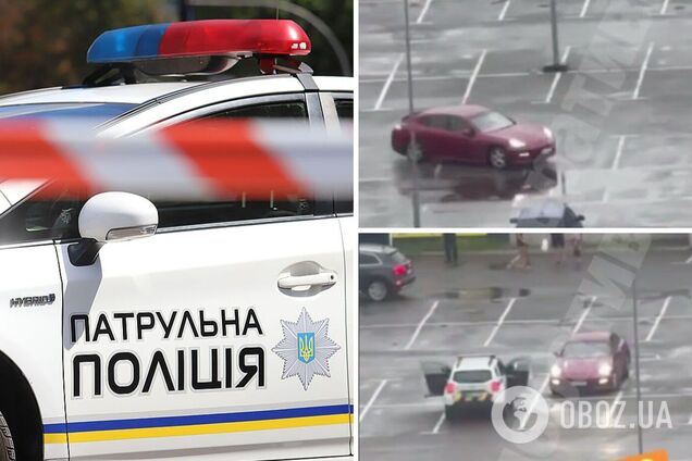 Моментальная карма: в Киеве водитель элитного авто устроил 'дрифт' на парковке ТЦ и поплатился. Видео