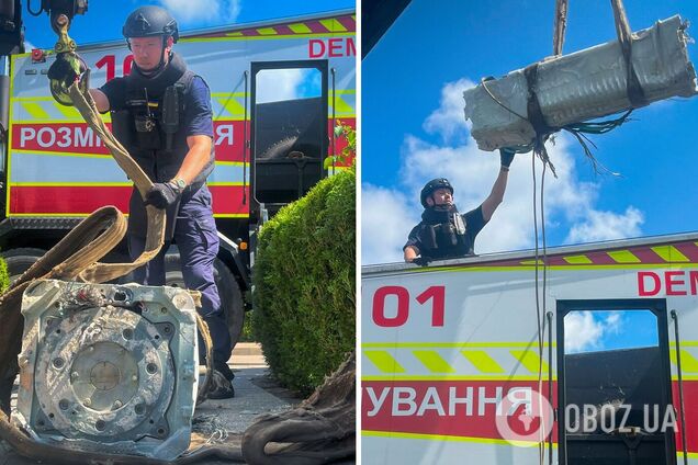 Нашли рядом с домом: в Киеве саперы изъяли боевую часть российской ракеты Х-69. Фото