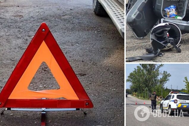 Под Кривым Рогом произошло ДТП с мотоциклом: байкер погиб на месте, его спутница в тяжелом состоянии. Фото и видео