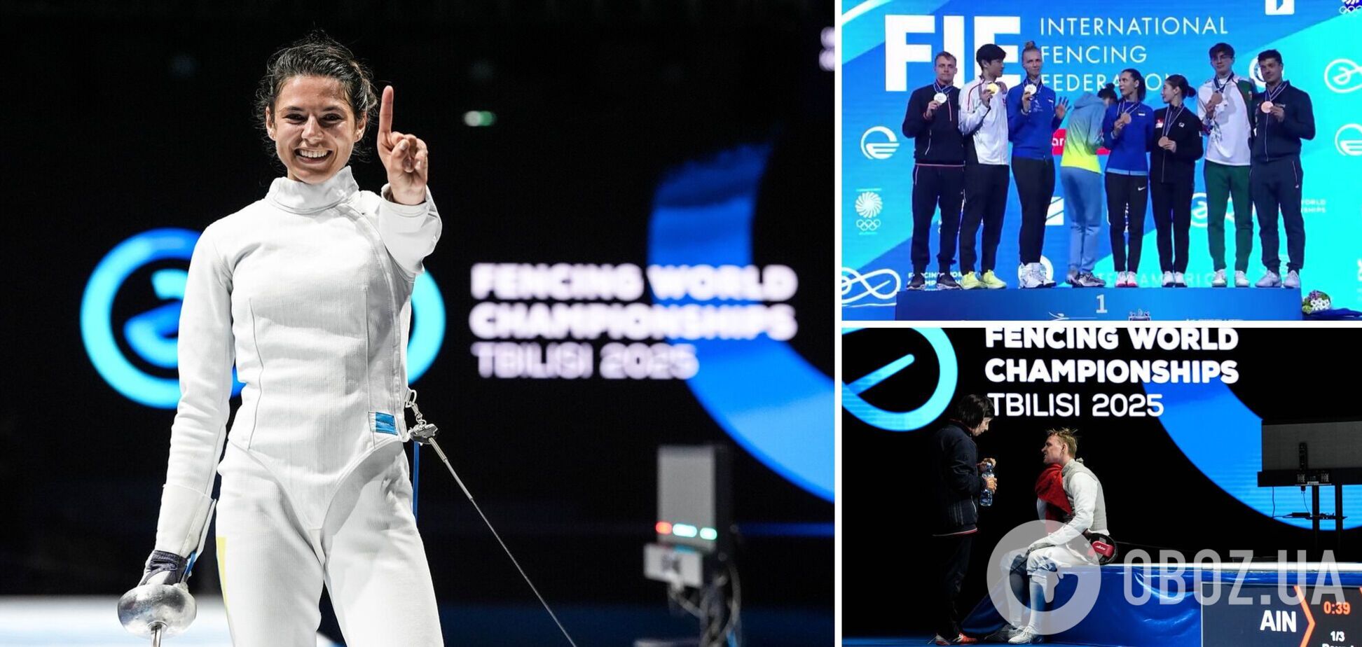 Украинская фехтовальщица вынудила чемпиона России стоя слушать гимн Украины, а затем развернулась и ушла с подиума, чтобы не делать совместного фото на ЧМ-2025. Видео
