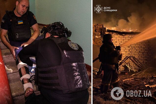 Разрушения, пожары и жертвы: спасатели показали последствия российской атаки на Днепропетровскую, Харьковскую и Сумскую области. Фото и видео