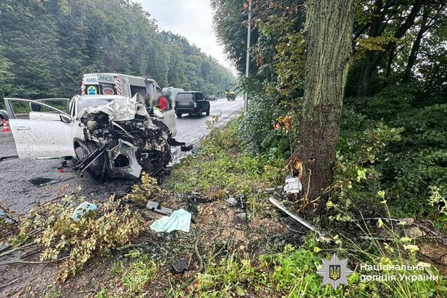 Водій не впорався з керуванням: на Вінниччині авто влетіло в дерево, є загиблі й постраждалі. Фото