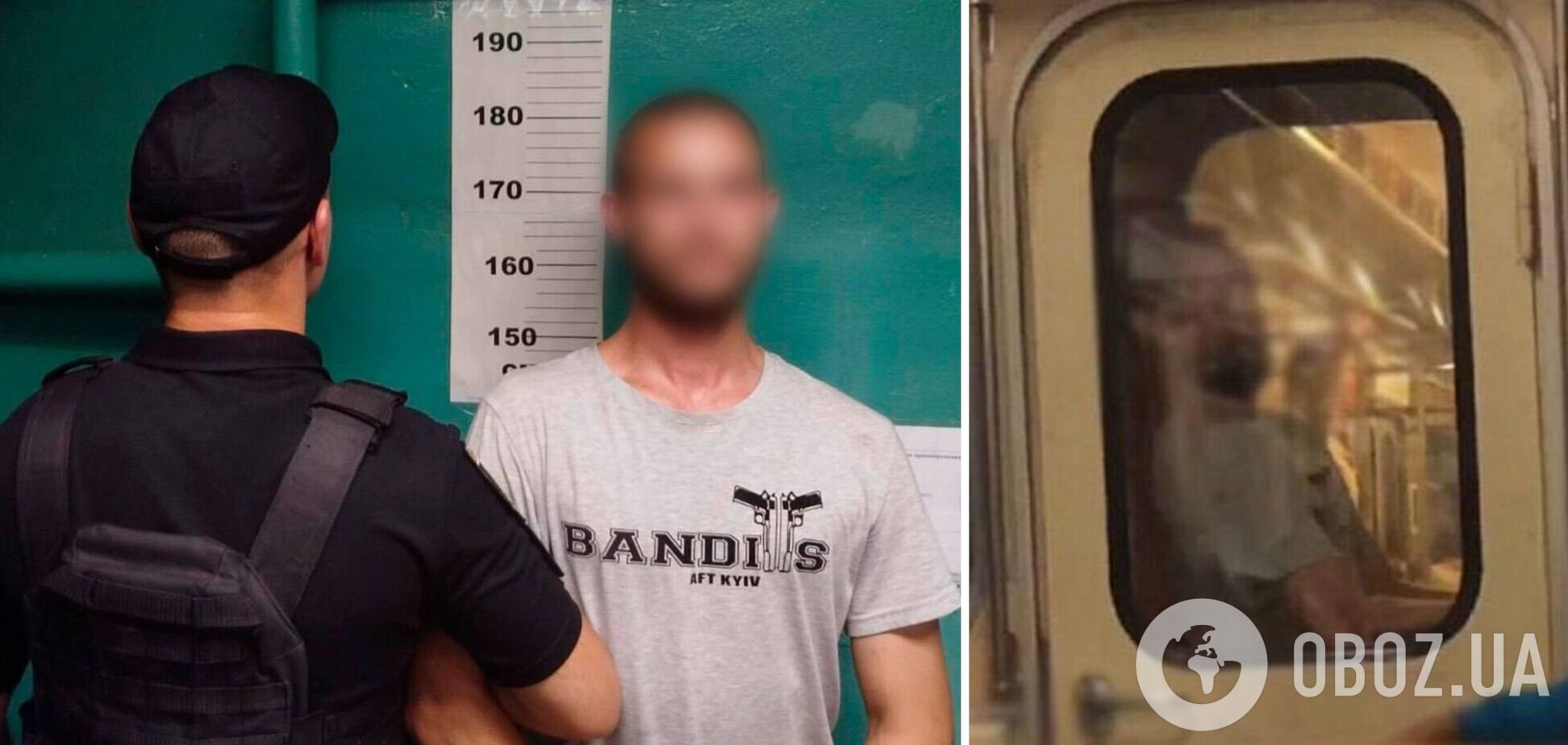 В Киеве пьяный 'зацепер' катался между вагонами метро, а потом убегал от полиции. Фото и видео
