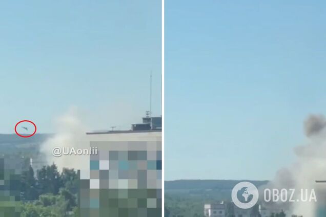 В сети показали момент прилета БПЛА по зданию ТЦК в Кременчуге