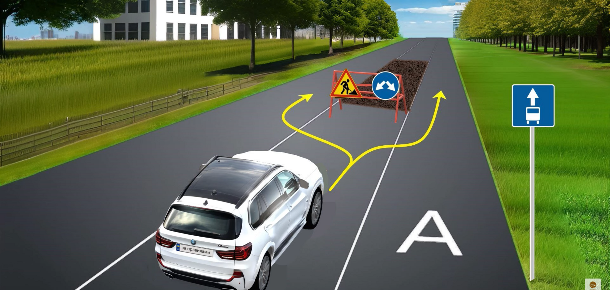 С какой стороны можно объехать препятствие? Тест на знание ПДД