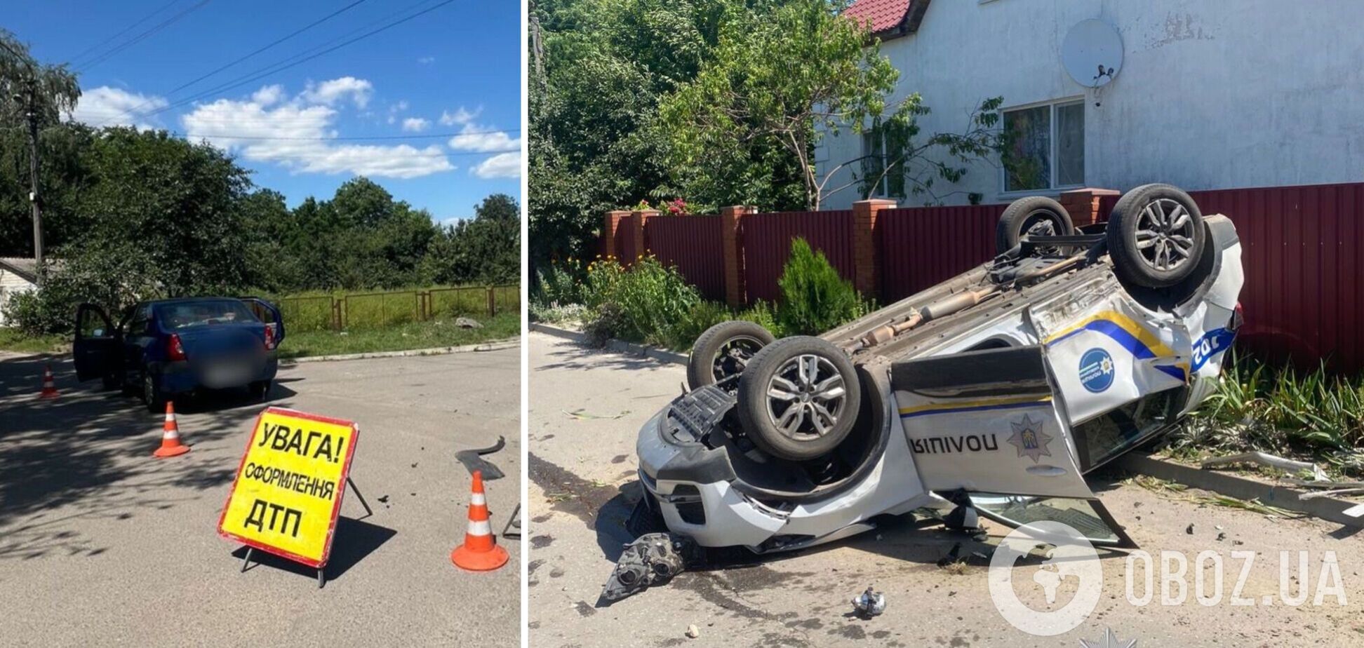 На Київщині сталась ДТП за участі авто поліції: є постраждалі. Подробиці та фото