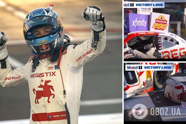 Пилот NASCAR получил серьезный перелом, празднуя победу в гонке. Видео