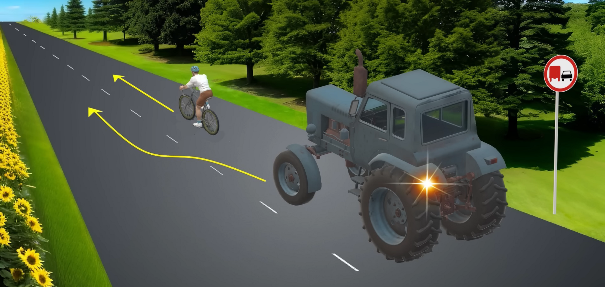 Чи дозволено такий обгін? Завдання з ПДР