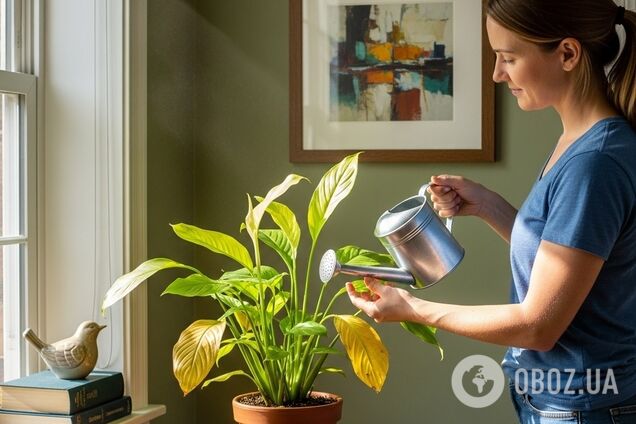 Вода з цукром врятує спатифілум, що жовтіє: як підживлювати