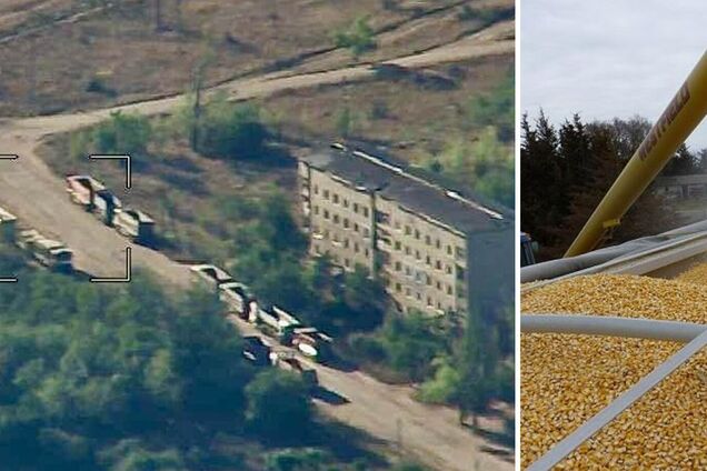 Россияне пригнали колонны зерновозов, чтобы воровать урожай в оккупированной части Запорожской области. Фотофакт