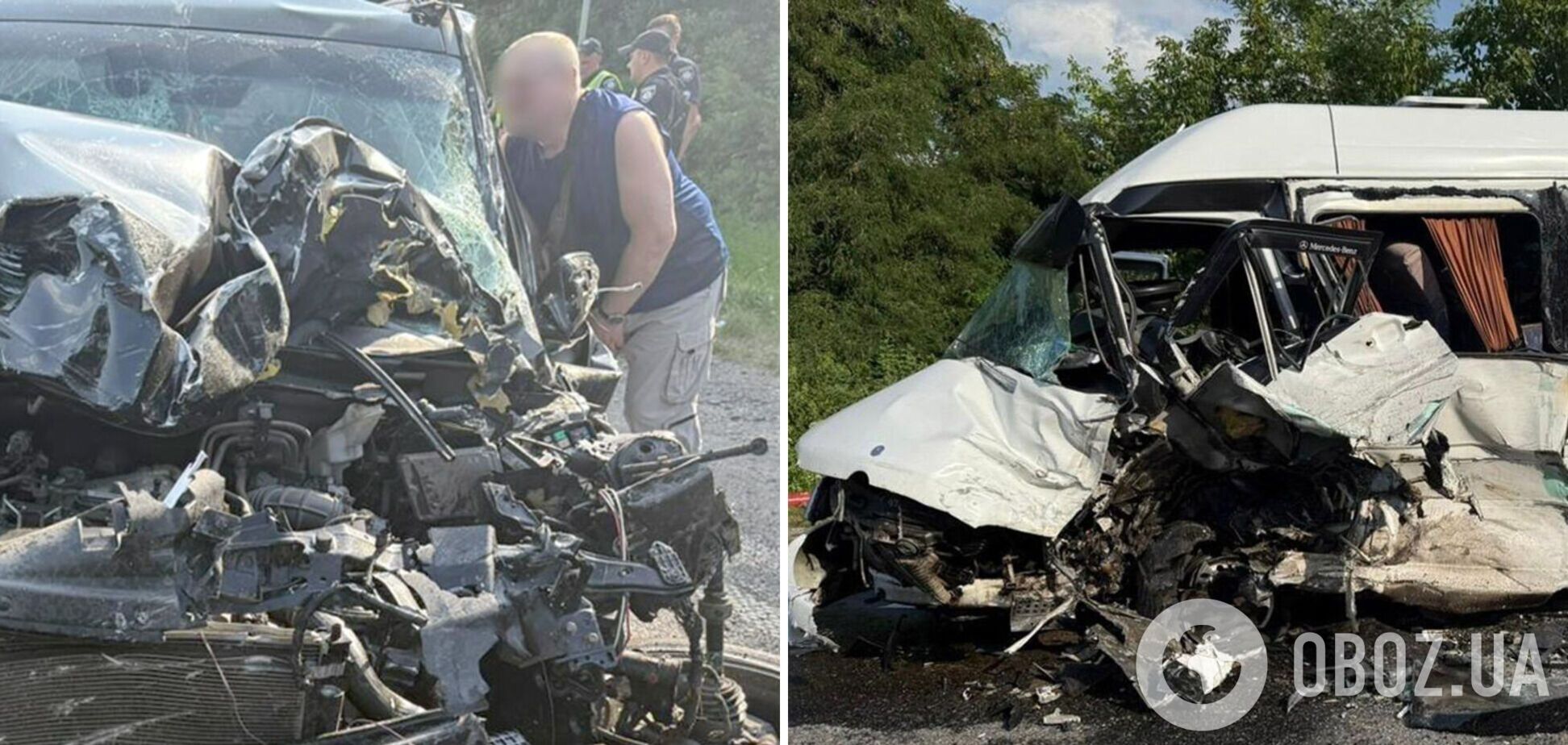 На Хмельниччині автівка влетіла в автобус: 16 постраждалих, серед них – двоє дітей. Фото