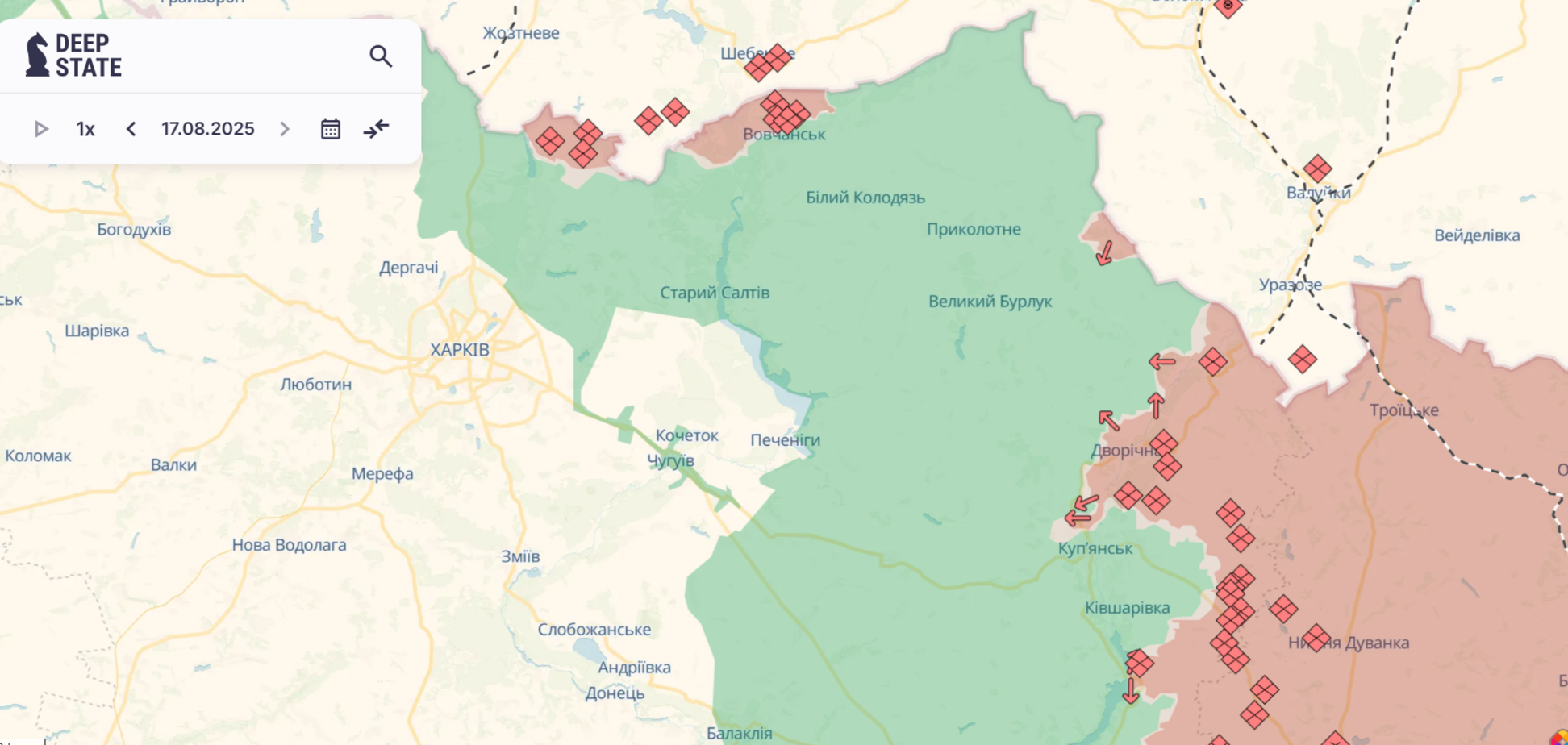 Карта Deepstate 17 августа 2025 года