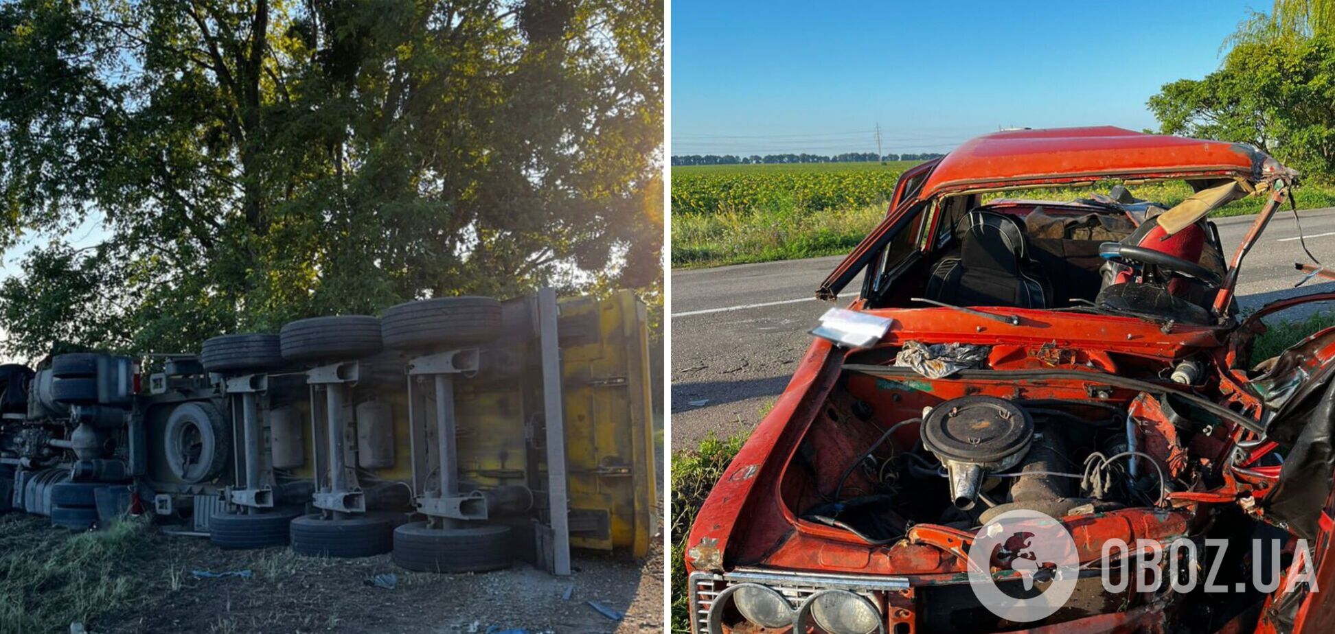 Вилетів на зустрічну: на Черкащині 19-річний водій легковика загинув в ДТП з вантажівкою. Фото