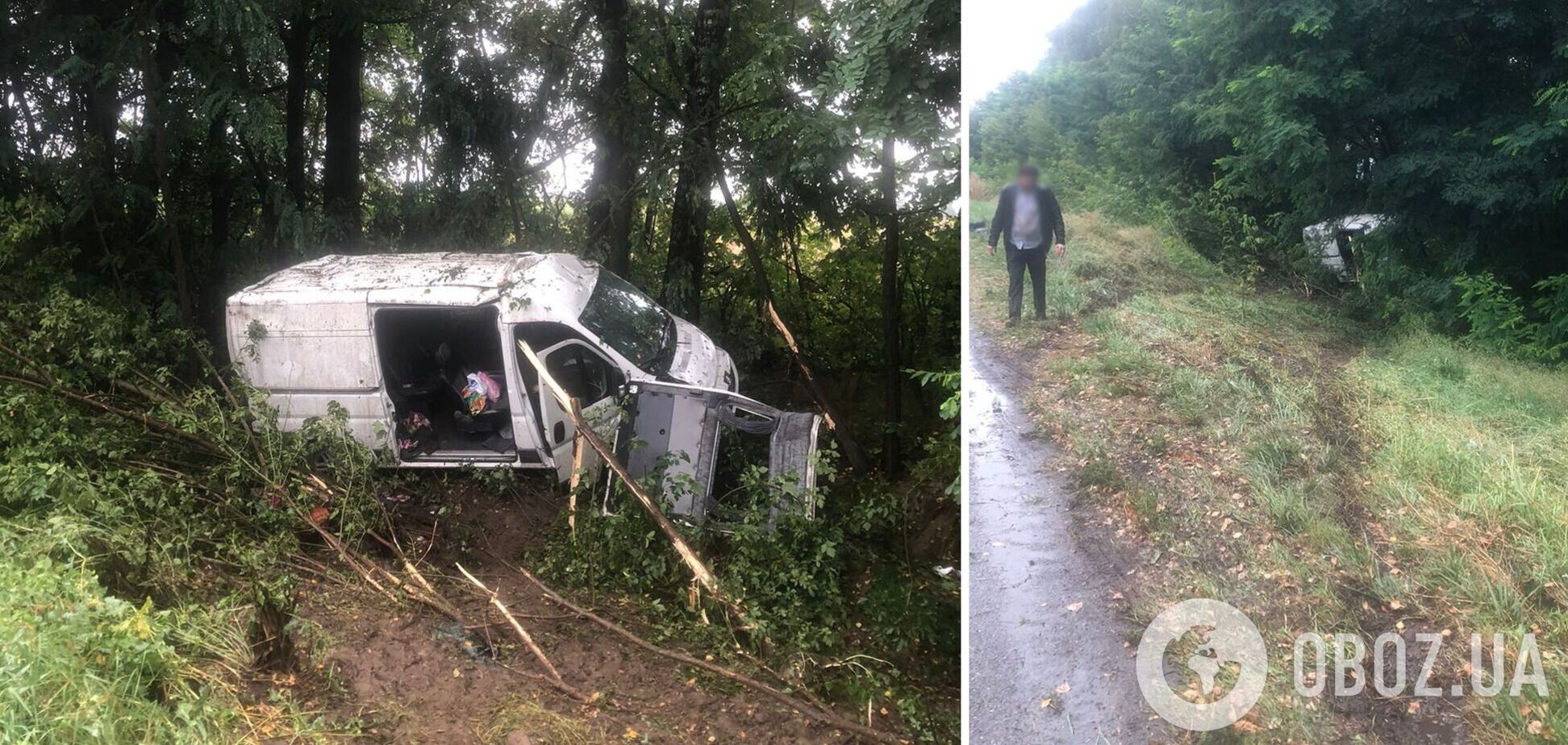На Житомирщине микроавтобус столкнулся с легковушкой и перевернулся: травмированы девять пассажиров. Фото