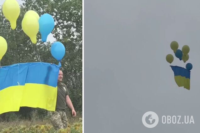 Українські військові 'привітали' окупантів з Днем прапора: відправили їм до Вовчанська стяг. Відео