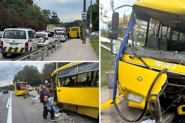 У Києві сталась ДТП за участі маршрутки та автобуса: є постраждалі. Подробиці, фото та відео
