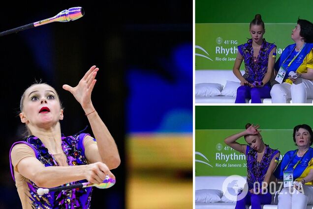 На камеру потрапило, що зробила Дерюгіна після помилки Онофрійчук на чемпіонаті світу з художньої гімнастики. Відео