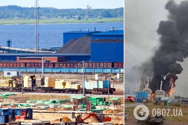 БпЛА атакували найбільший морський порт РФ на Балтиці Усть-Луга: розгорілася пожежа. Відео