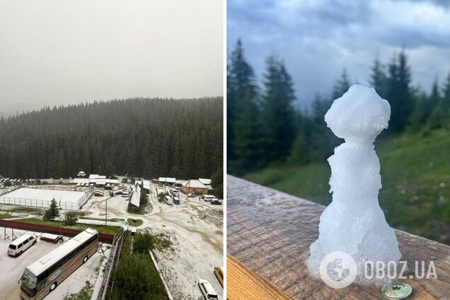У Карпатах на День Незалежності випав сніг. Фото і відео