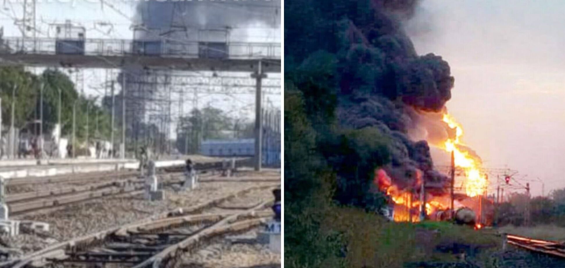 Під ударом була залізниця: в окупованому Криму прогриміли вибухи, піднявся дим. Фото