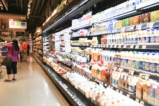 Ілюстрація - молочний відділ у супермаркеті