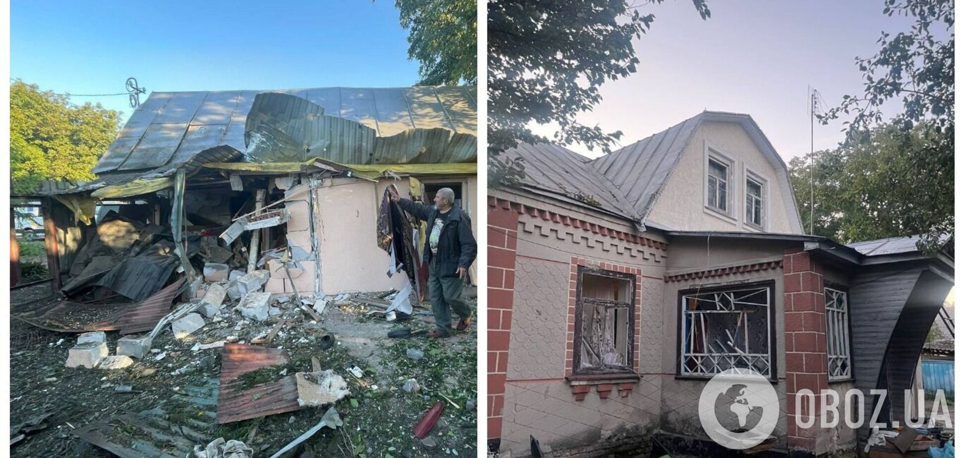 Враг массированно атаковал Киевщину: повреждены дома, есть пострадавший. Фото