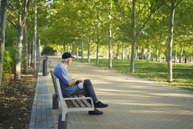 Ілюстрація - одинокий пенсіонер на лавці