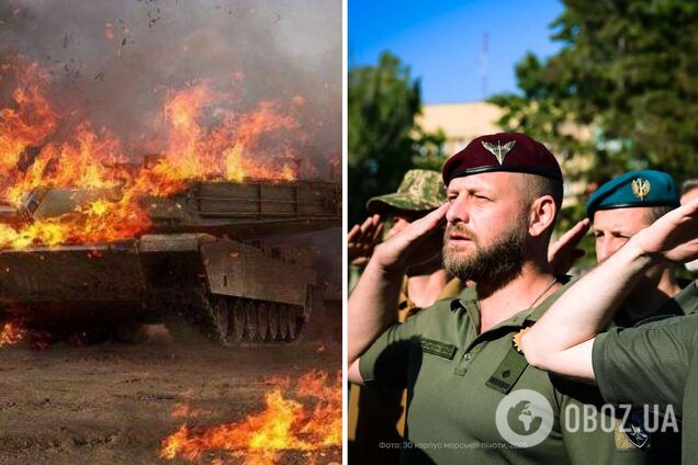 Одесские морпехи сожгли дроном вражеский танк, который оккупанты любезно обложили 'дровами'. Видео