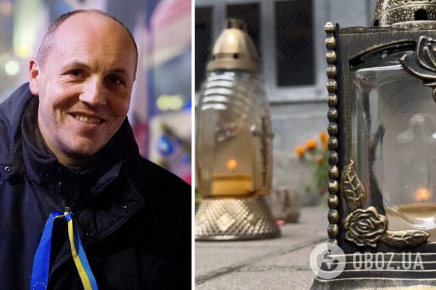 Во Львове на место убийства Андрея Парубия люди приносят лампадки и цветы: там до сих пор работают правоохранители. Фото