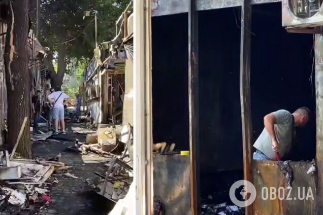 Понівечені павільйони й уламки скрізь: який вигляд має радіоринок в Одесі після російської атаки. Відео