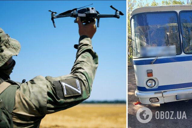 У передмісті Херсона російські окупанти двічі вдарили дроном по автобусу: є загиблі, багато поранених