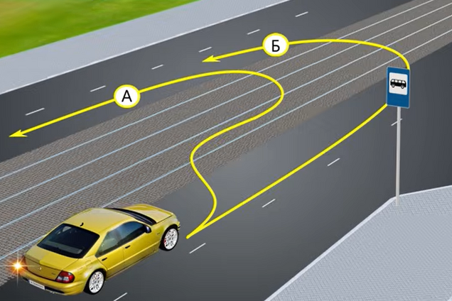 Какая траектория разворота разрешена? Задание по ПДД