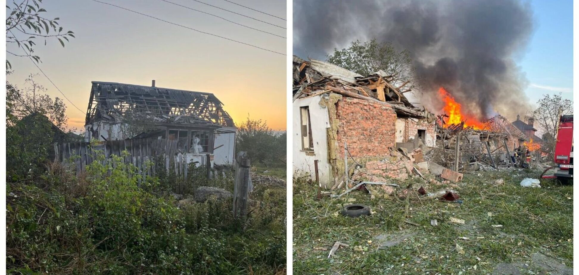 Оккупанты атаковали Житомирщину ракетами и дронами: есть жертва, повреждены гражданские предприятия и дома. Фото