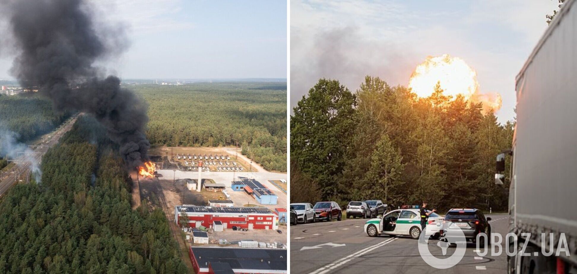 У Литві спалахнули 8 цистерн зі скрапленим газом: поряд стояв транзитний потяг до Калінінграда. Фото й відео