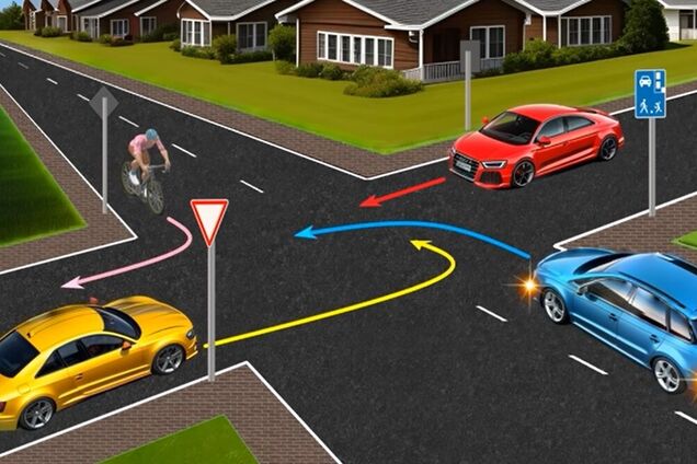 В якому порядку розʼїдуться транспортні засоби? Тест із ПДР