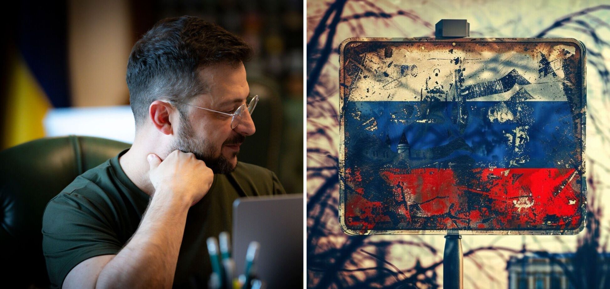 Упадок России - символическое изображение, иллюстративное фото Владимира Зеленского