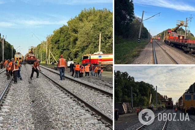 Рекордный результат: на Киевщине восстановили движение поездов после взрывов. Фото