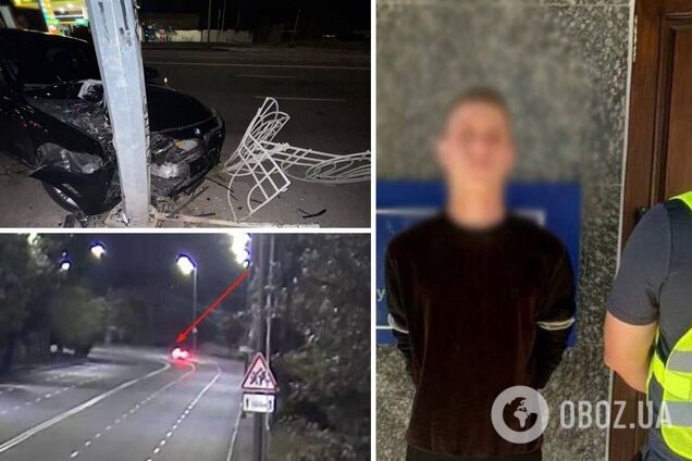 В Киеве пьяный работник автомойки угнал BMW клиента и разбил его. Фото